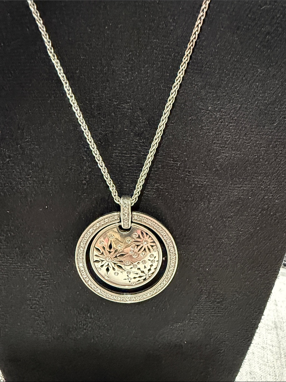 Brighton Winter Bliss Snowflake Reversible Crystal Pendant Necklace JM3541